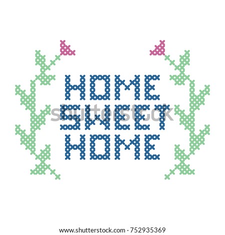 Cross-stitch Home sweet home  Foto stock © 