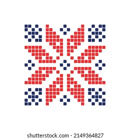 Cross-stitch Nordic Stars motifs. Editable vector file. svg