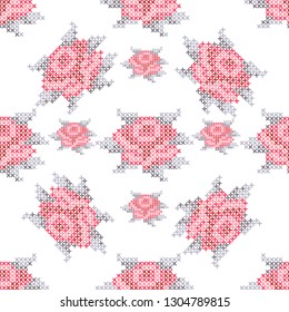  cross-stitch ornamental folk vector