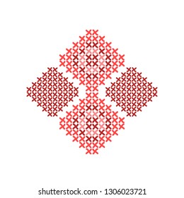  cross-stitch ornamental folk vector