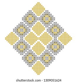 cross-stitch ornamental folk vector