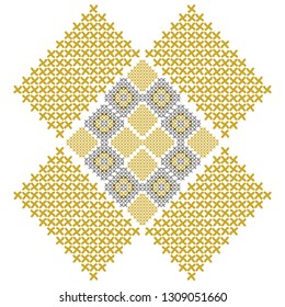 cross-stitch ornamental folk vector