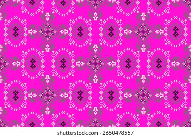 Cross-stitch pattern, Folklore design, Eastern European textile, Handmade needlework, Rustic fabric design, Cultural heritage, Ethnic background, Geometric border, Tribal art, Craftsmanship, Decorativ