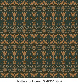 Cross-stitch patterns are used in fabric design or interior decoration. They are patterns that can be applied to many types of work.