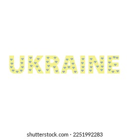 cross-stitch word "Ukraine" in english.Vector illustration