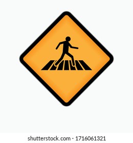 Crosswalk Area Sign. Icon of People Walking on Pedestrian Space - Vector.
