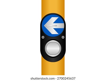 Botón Crosswalk. Botón de Tráfico Peatonal. Ilustración vectorial.