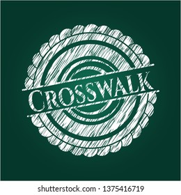 Crosswalk chalk emblem written on a blackboard