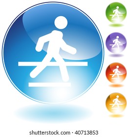 Crosswalk-Kristallsymbol einzeln auf weißem Hintergrund.