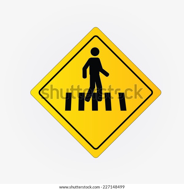 Crosswalk Graphic Sign Vector Illustrationman Walk Stock Vector ...