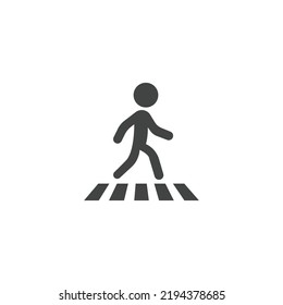 Crosswalk Icon Black and White Vector Graphic