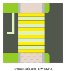 Crosswalk icon. Cartoon illustration of crosswalk vector icon for web