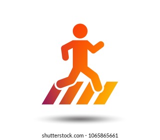 Crosswalk icon. Crossing street sign. Blurred gradient design element. Vivid graphic flat icon. Vector
