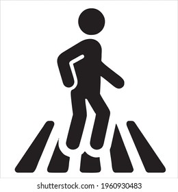
Crosswalk icon. Flat crosswalk vector icon illustration isolated on white background