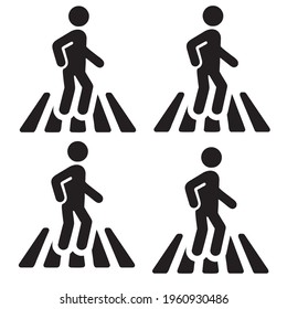 
Crosswalk icon. Flat crosswalk vector icon illustration isolated on white background