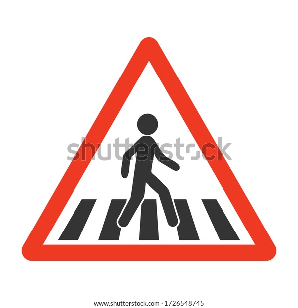 Crosswalk icon. Flat crosswalk vector icon\
illustration isolated on white\
background