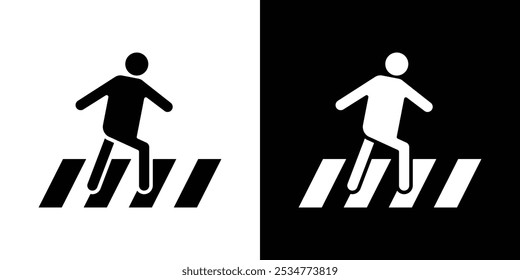 Crosswalk icon linear logo isolated