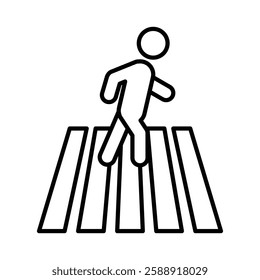 Crosswalk icon Outline vector symbol sign