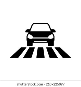 Crosswalk icon. Pedestrian crossing vector icon illustration isolated on white background