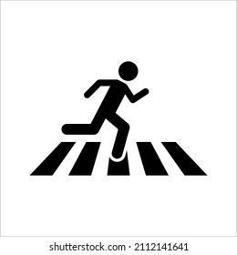 Crosswalk icon. Pedestrian crossing vector icon illustration isolated on white background