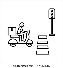Crosswalk icon. Pedestrian crossing vector icon illustration isolated on white background