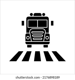 Crosswalk icon. Pedestrian crossing vector icon illustration isolated on white background