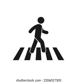 Icono de Crosswalk. Ilustración de icono del vector de cruce peatonal aislada en fondo blanco