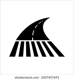 Crosswalk icon. Pedestrian crossing vector icon illustration isolated on black and white background.
