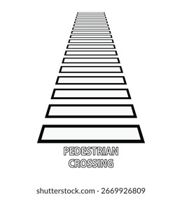 Crosswalk icon. Pedestrian crossing icon. Zebra crossing. Vector illustration