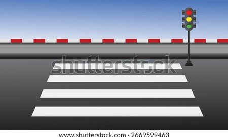 Crosswalk icon. Pedestrian crossing icon. Zebra crossing. Vector illustration