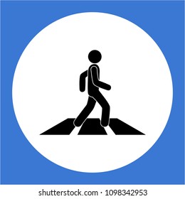 crosswalk icon person, stick figure in the circle, pictogram