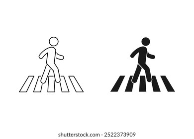 Conjunto de ícones da passarela. Ícone do vetor da travessia de pedestres ilustração isolada no fundo branco