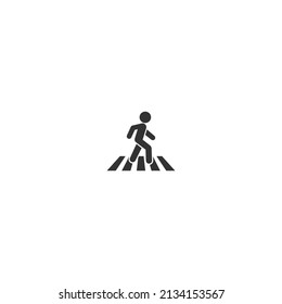 Crosswalk icon symbol logo template. Vector