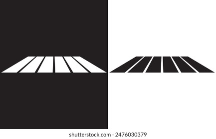Crosswalk icon symbol logo template. Pedestrian crosswalk icon isolated on white and black background. EPS 10