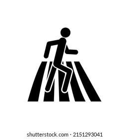 crosswalk icon vector. crossing for pedestrians. simple flat template