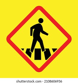 Crosswalk icon vector. Pedestrian crossing vector icon. Flat Vector illustration - Vector