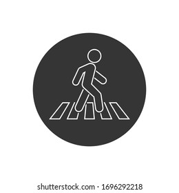 Crosswalk Line Icon Symbol Logo Template. Vector