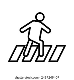 Marca de logotipo lineal Crosswalk en blanco y negro