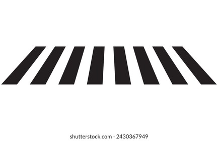 Crosswalk Lines. Pedestrian crossing icon. Zebra crossing. Vector illustration, crossover isolated on white background. 