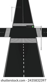 Crosswalk on road. vector illustration