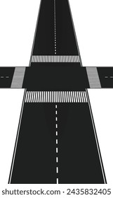 Crosswalk on road. vector illustration
