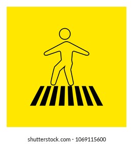 crosswalk. pedestrian crossing icon vector