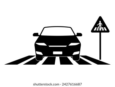 Logo für den Fußgängerüberweg bzw. den Fußgängerüberweg. Verkehrszeichen. In: Vector Illustration. 