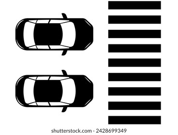 Crosswalk or Pedestrian Crossing Logo Symbol. Traffic Sign. Vector Illustration. 