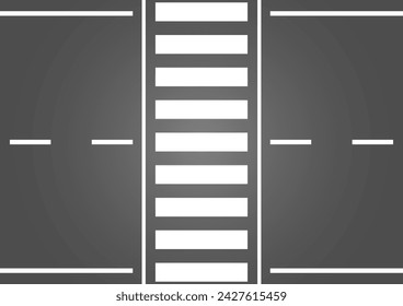 Crosswalk. Pedestrian Crossing Road. Zebra Crossing. Vector Illustration. 