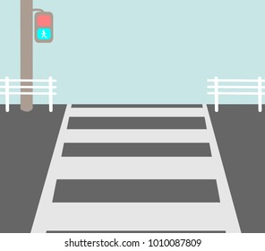Crosswalk with pedestrian signals