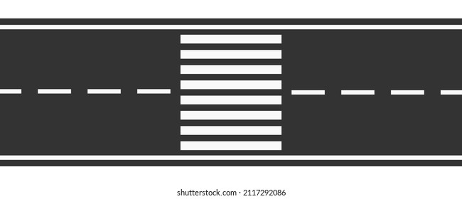 Crosswalk for safety walking across the road top view flat vector design.