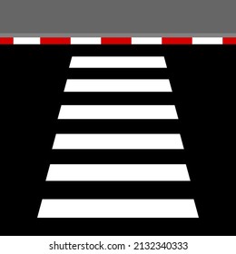 Crosswalk for safety walking across the street road flat vector design.