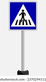 Crosswalk sign ahead. Vector design.