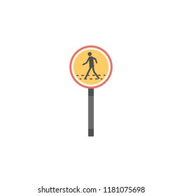 Crosswalk sign colored icon. Element of road signs and junctions icon for mobile concept and web apps. Colored Crosswalk sign can be used for web and mobile on white bakgorund